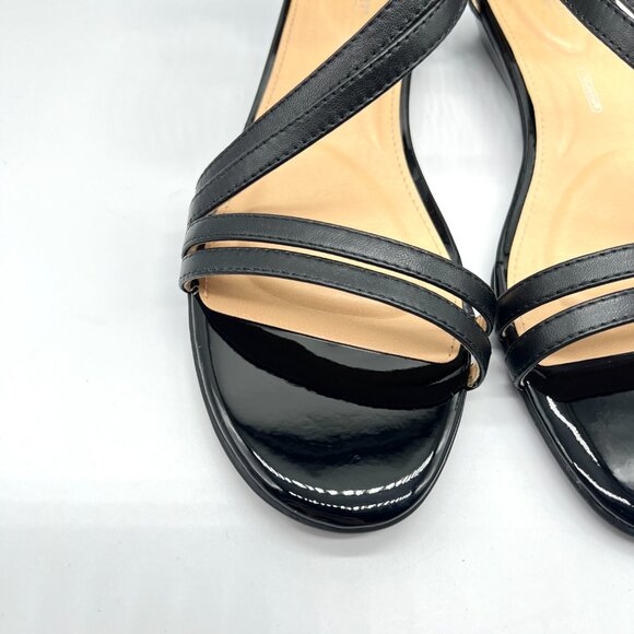 Rockport Womens Size 8.5 8.5M Zandra Black Leather Wedge Sandals Shoes‎ - Picture 4 of 14